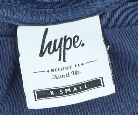 Hype Men's Blue XS Logo T-Shirt Short Sleeve