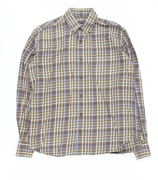 Guise Men's Brown Check Long Sleeve Casual Shirt M