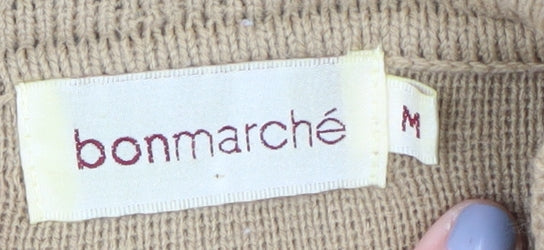 Bonmarché Women's Beige Cardigan M V-Neck Long Sleeve