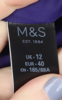 Marks & Spencer Women's Purple Quilted Jacket, Size 12