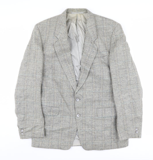 Leithäuser Grey Check Wool Blazer, 42 Regular