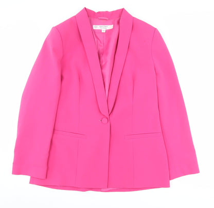 Additional front view of Miss Selfridge Women's Pink Petite Blazer, UK 12, Lined