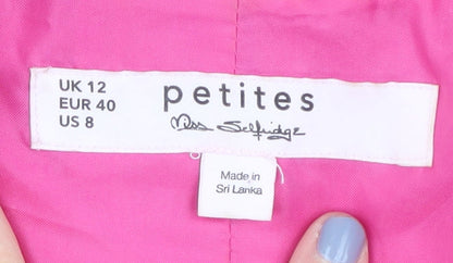 Close-up detail of Miss Selfridge Women's Pink Petite Blazer, UK 12, Lined