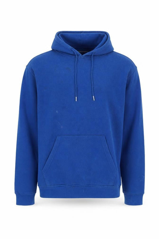 Sustainable Mens Clothing Essentials Blue Pullover Hoodie, XL - Cotton Blend