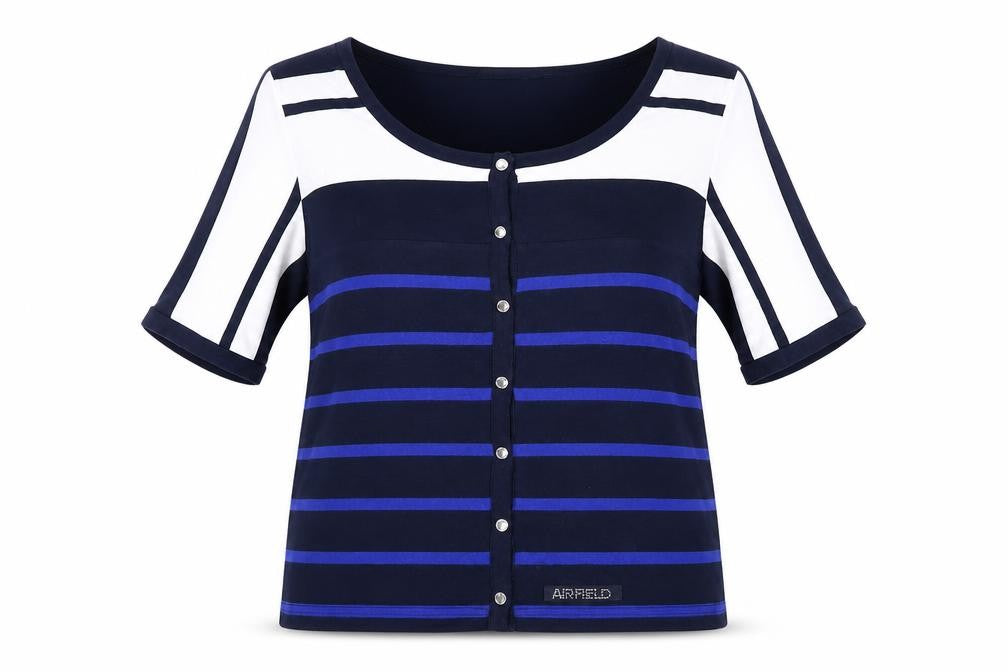 AirField Women's Multicoloured Striped Button-Up, Size 10