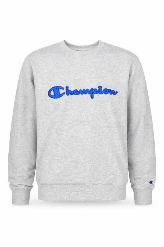 Champion Mens Grey Pullover Sweatshirt L Logo Graphic