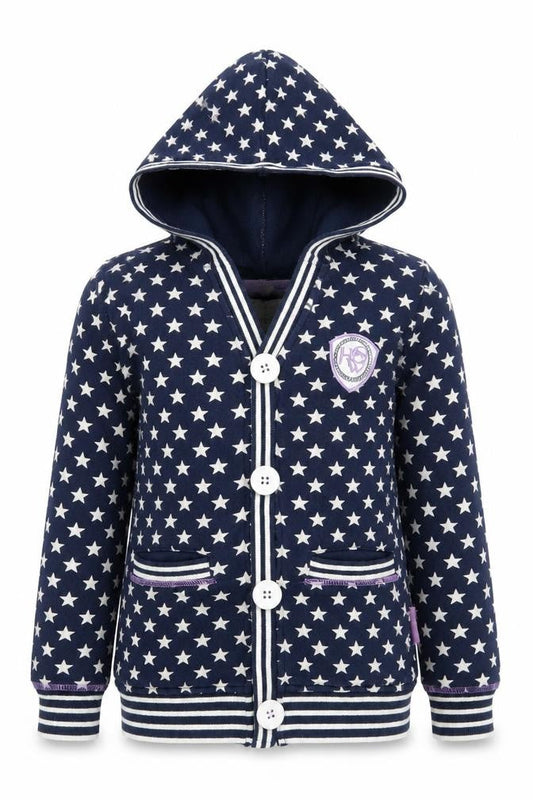 Horseware Girls' Blue Stars Hooded Cardigan 5-6 Years