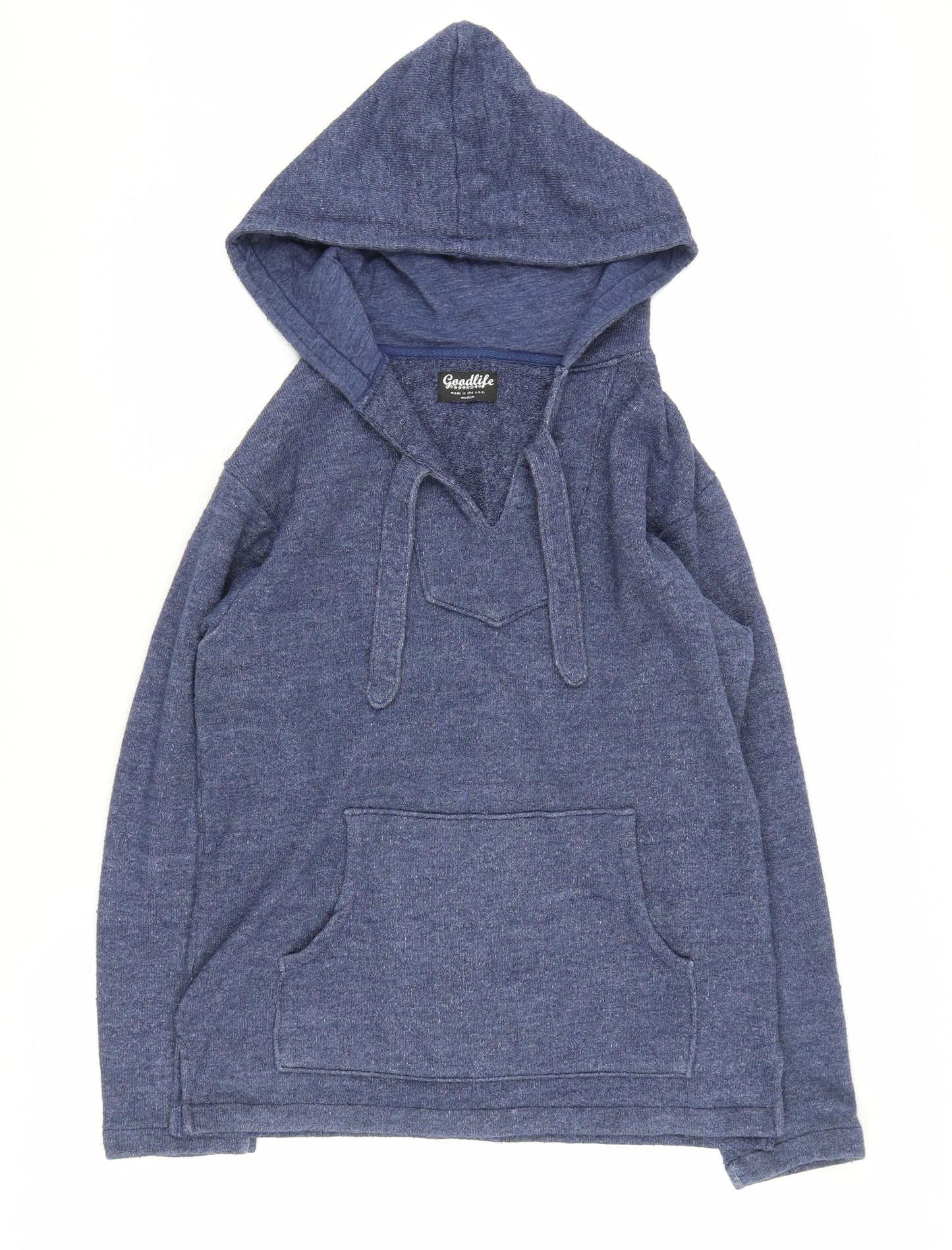 Goodlife Blue Unisex Pullover Hoodie, Medium Size