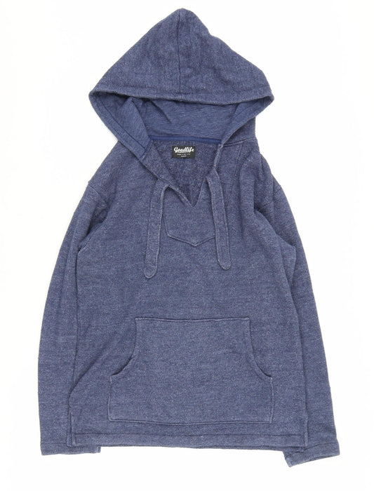 Goodlife Blue Unisex Pullover Hoodie, Medium Size