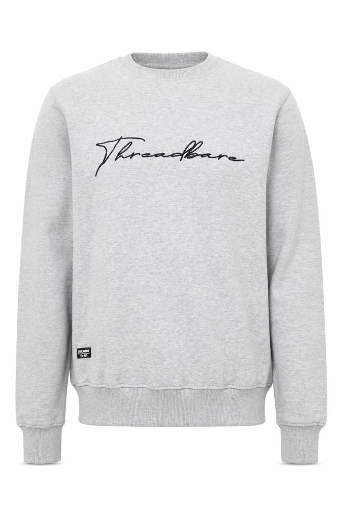 Threadbare Men's Grey Pullover Sweatshirt S, Logo Design