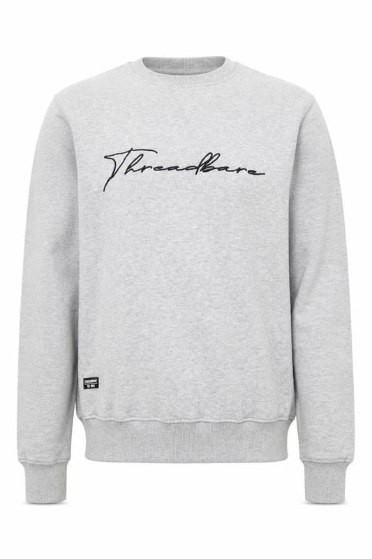 Threadbare Men's Grey Pullover Sweatshirt S, Logo Design