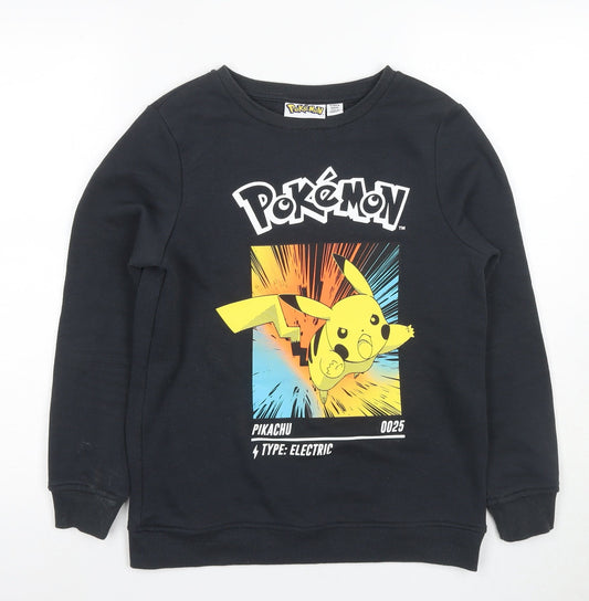 Pokémon Boys Black Pikachu Sweatshirt 11-12 Years