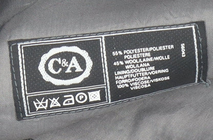 Brand and care label for C&A Men's Grey Pinstripe Blazer 42 Regular Fit