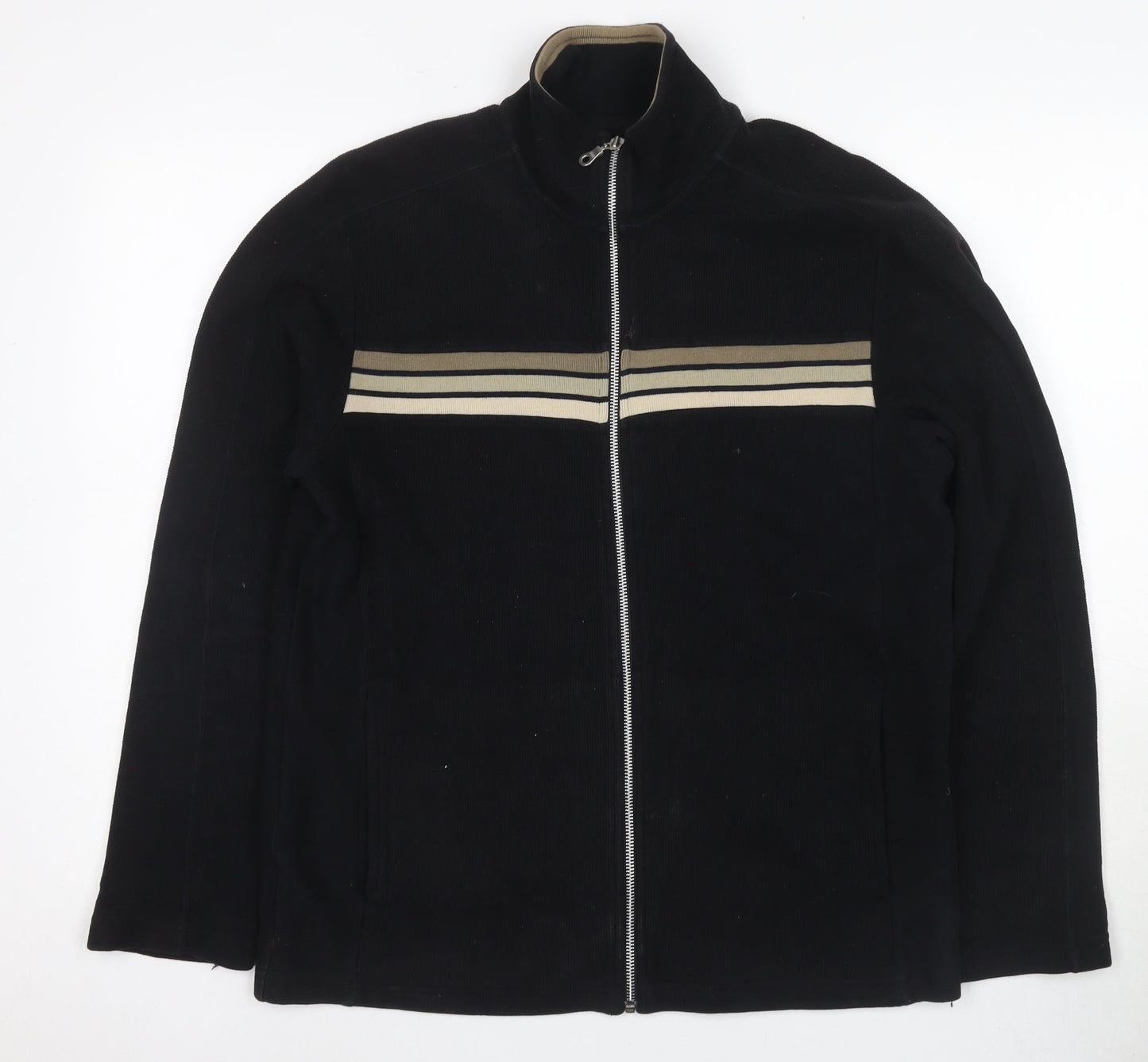 Next Men's Black Varsity Jacket Size M Cotton Full Zip