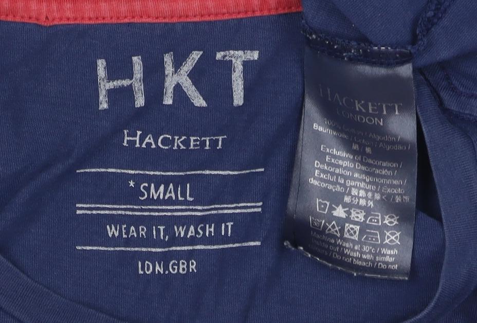 Hackett Men's Blue Logo T-Shirt, Size S, Crew Neck