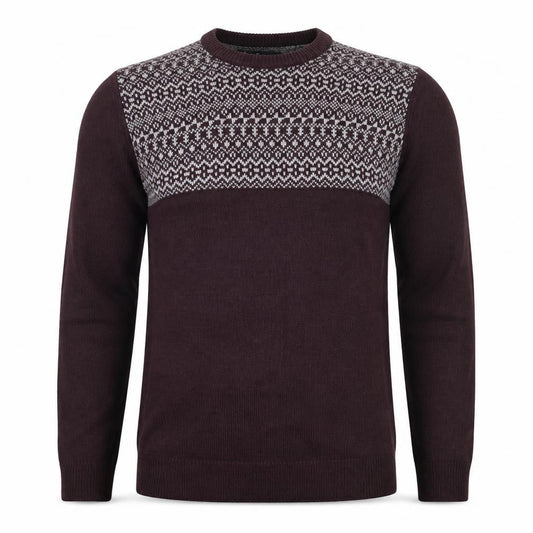James Pringle Men's Brown Fair Isle Pullover Jumper, M