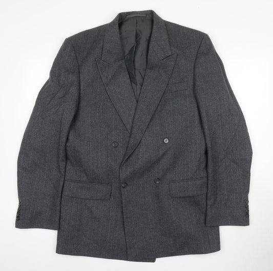 Centaur Men's Grey Size 40L Double-Breasted Blazer
