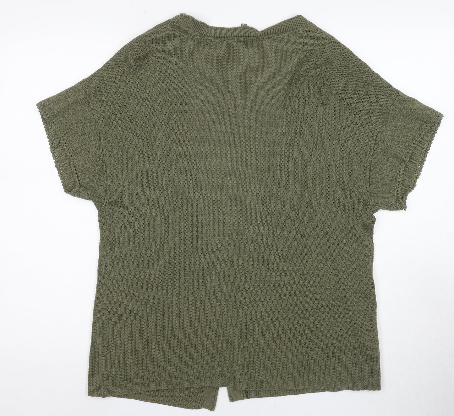 Laura Ashley Women's Green Open-Knit Cardigan UK 8