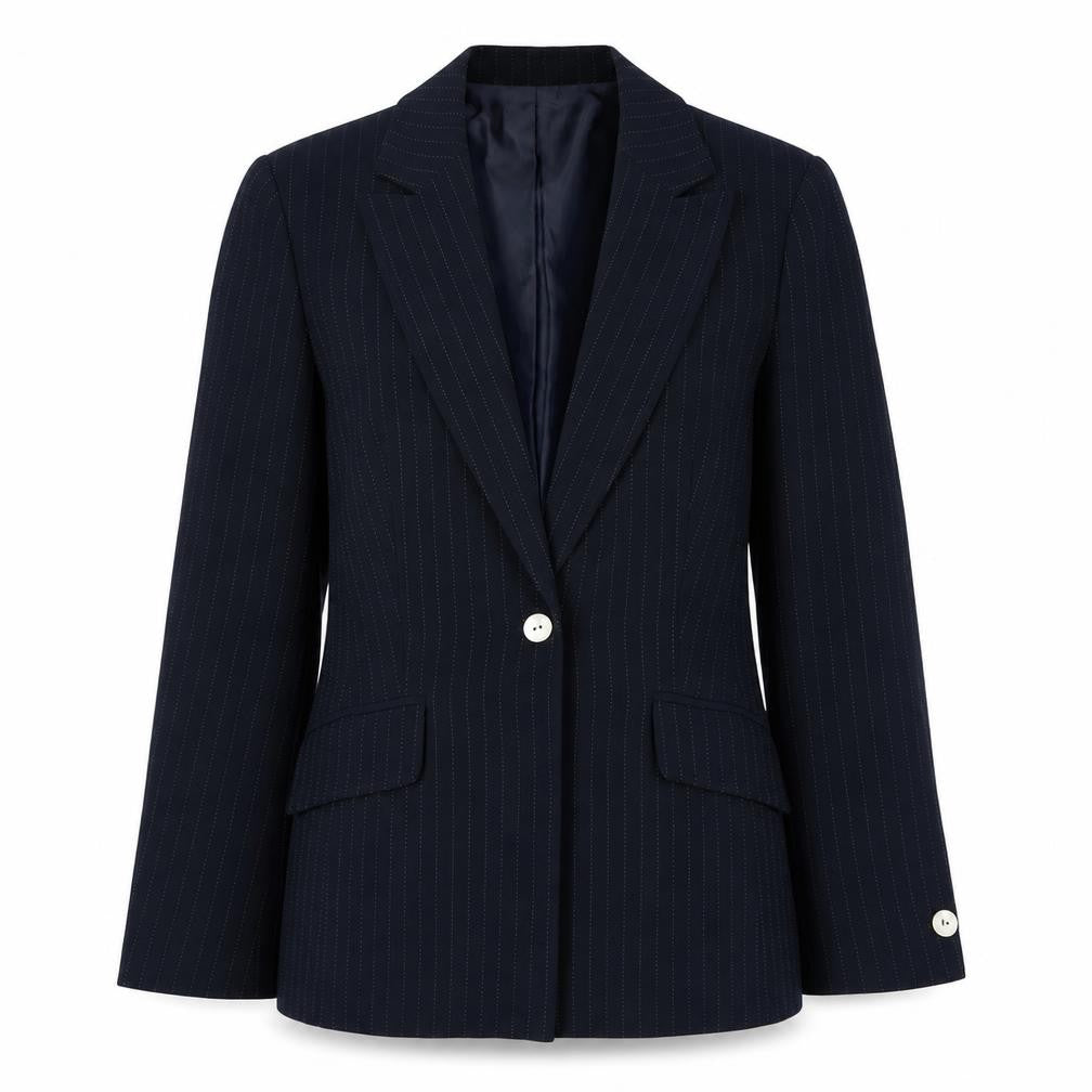 Viyella Women's Black Pinstripe Suit Jacket Size 12