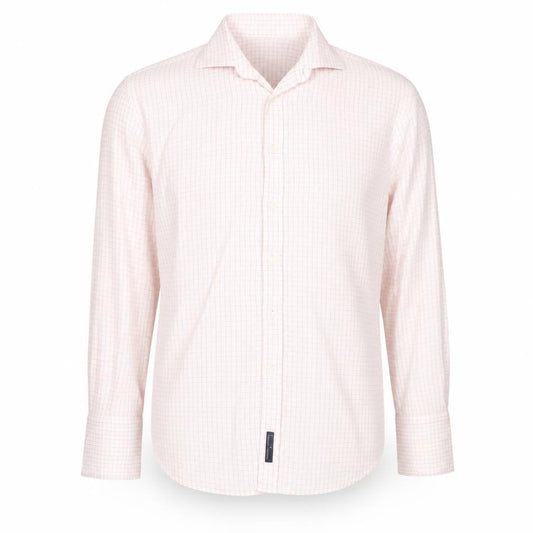 Daniel Hechter Men's Pink Check Cotton Dress Shirt M