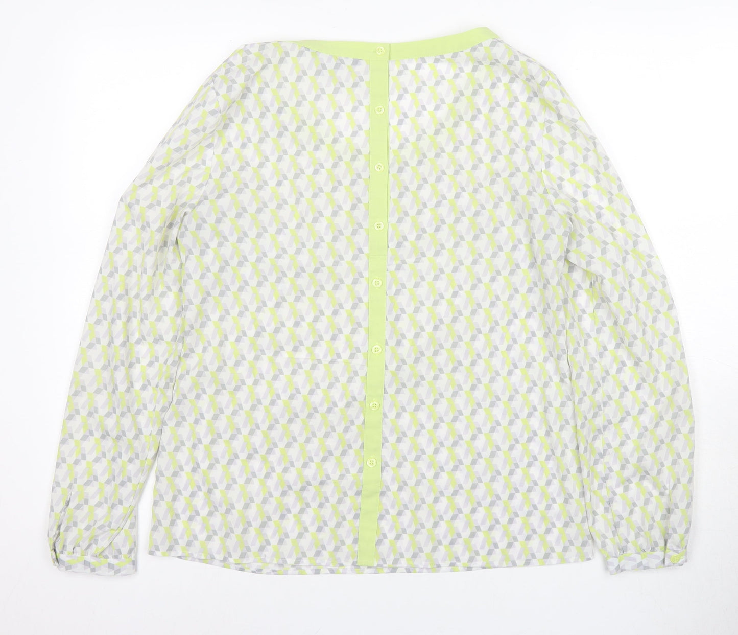 Laura Ashley Women's Green Geometric Tunic Blouse Size 12