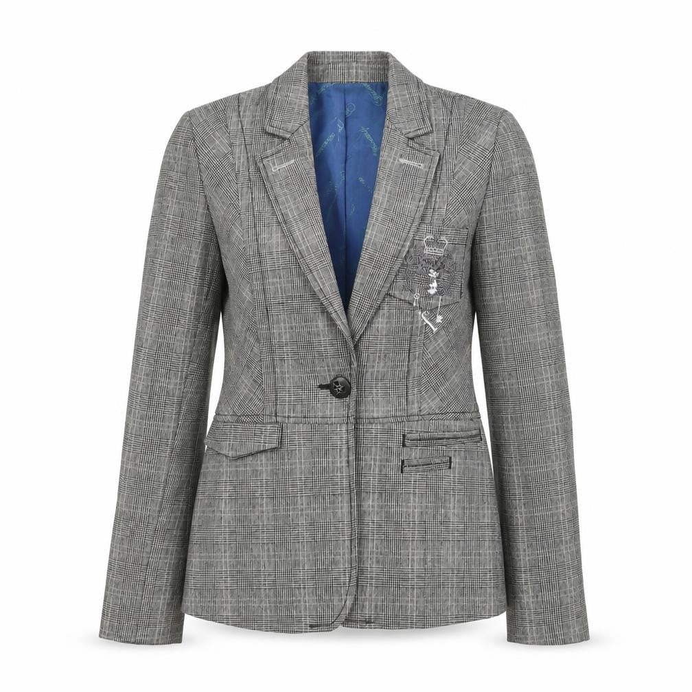 Firetrap Women's Grey Plaid Blazer S