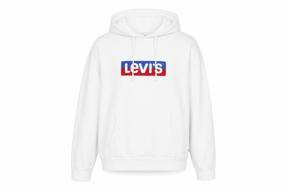 Levi's Men's White Hoodie S Pullover Logo Casual