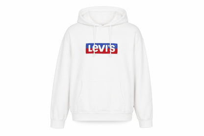 Levi's Men's White Hoodie S Pullover Logo Casual