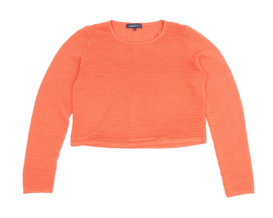 Marks and Spencer Women's Orange Crew Neck Pullover Jumper Size 12