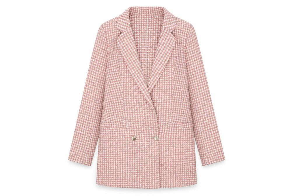 In The Style Women's Pink Checked Blazer, Size 8