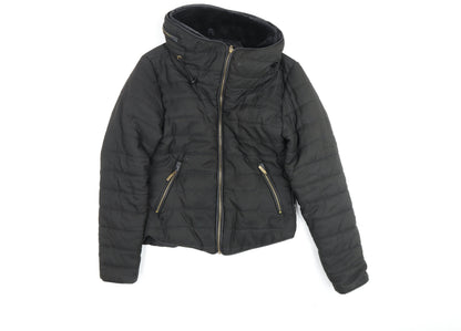 Rising Women's Black Puffer Jacket M with Hood