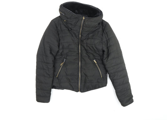 Rising Women's Black Puffer Jacket M with Hood