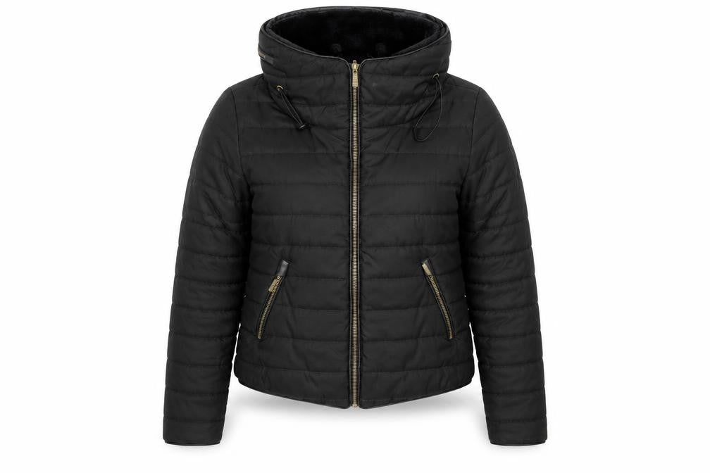 Rising Women's Black Puffer Jacket M with Hood