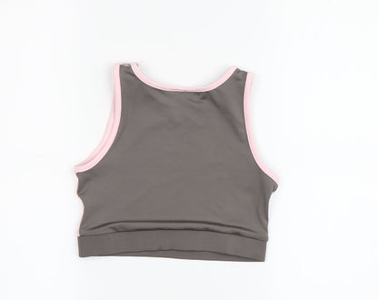 Back view of Disney girls’ pink minnie mouse cropped tank top