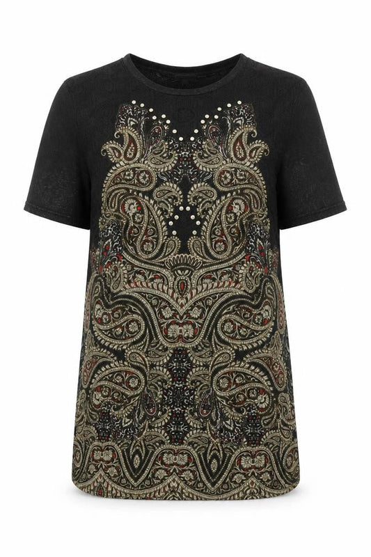 River Island Women Black Paisley Shift Dress Size 10