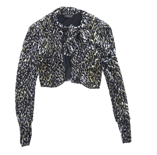 Topshop Women's Multicoloured Cropped Jacket UK 8