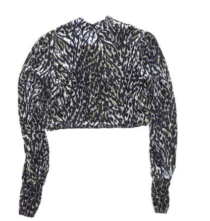 Topshop Women's Multicoloured Cropped Jacket UK 8
