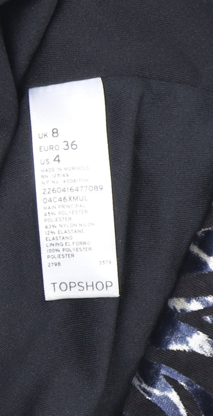 Topshop Women's Multicoloured Cropped Jacket UK 8