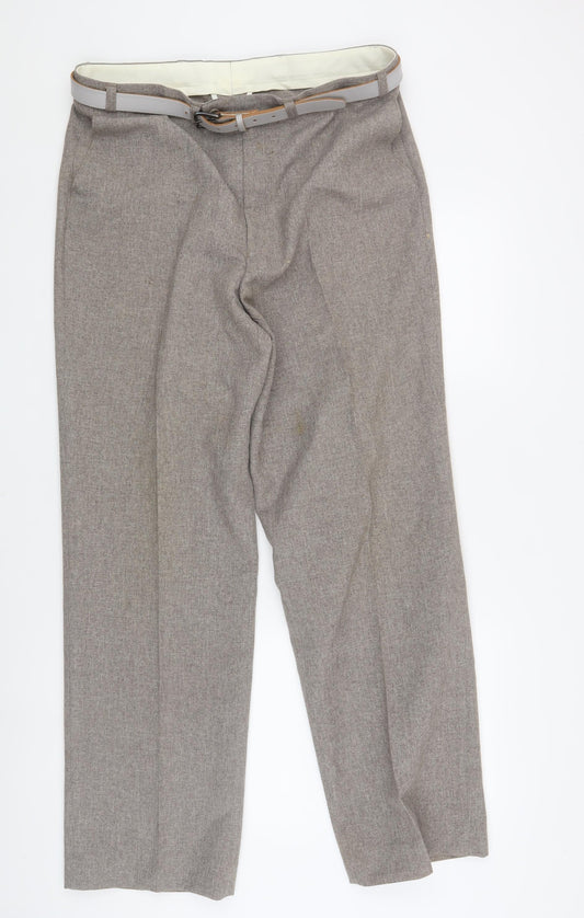 Canada Men's Grey Dress Pants, Formal, Straight Fit 38 in