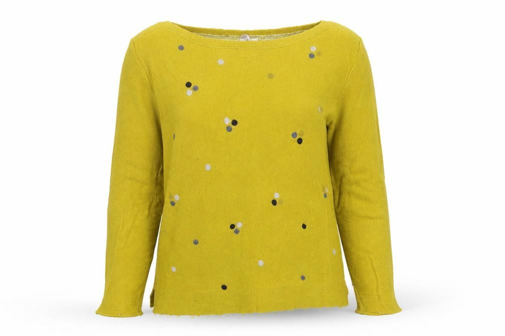 H&M Women's Yellow Sequin Pullover Jumper Size 10
