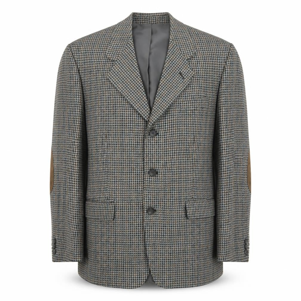 Dunn & Co Men's Grey Check Wool Blazer Size 42R