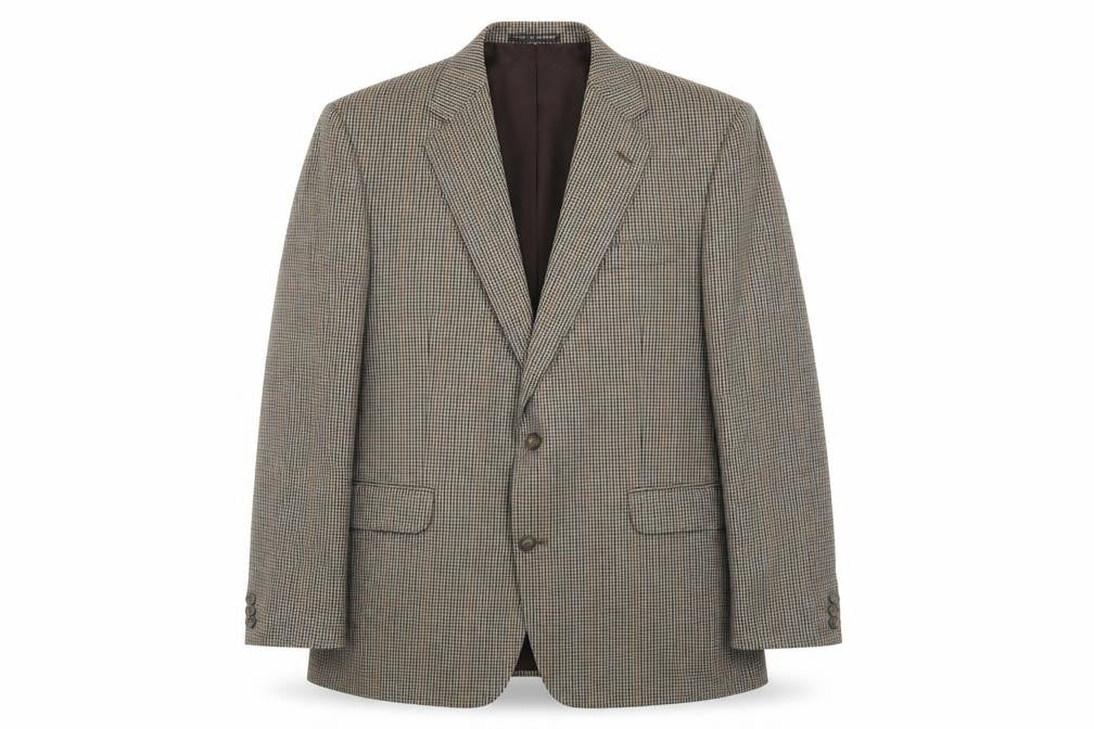 Heritage Clothes Men's Brown Check Blazer, Size 42R