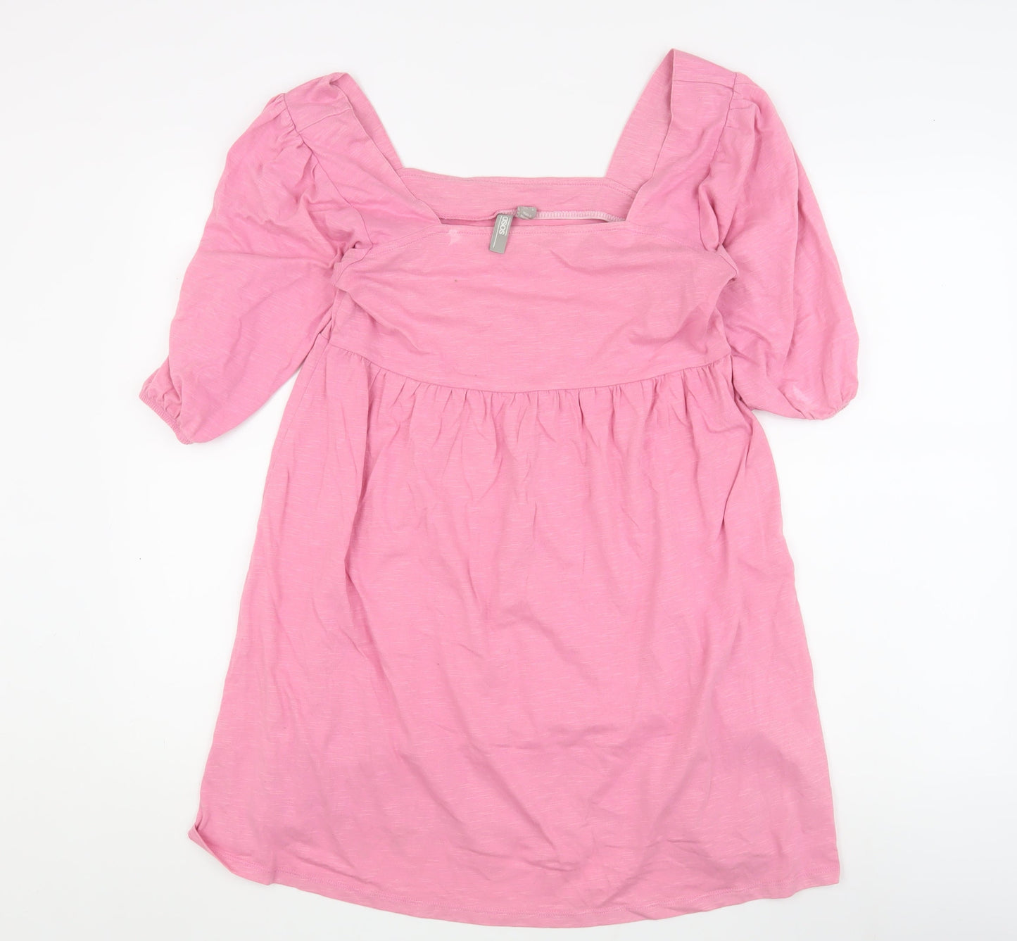 ASOS Women's Pink Babydoll Dress Size 12 Square Neck