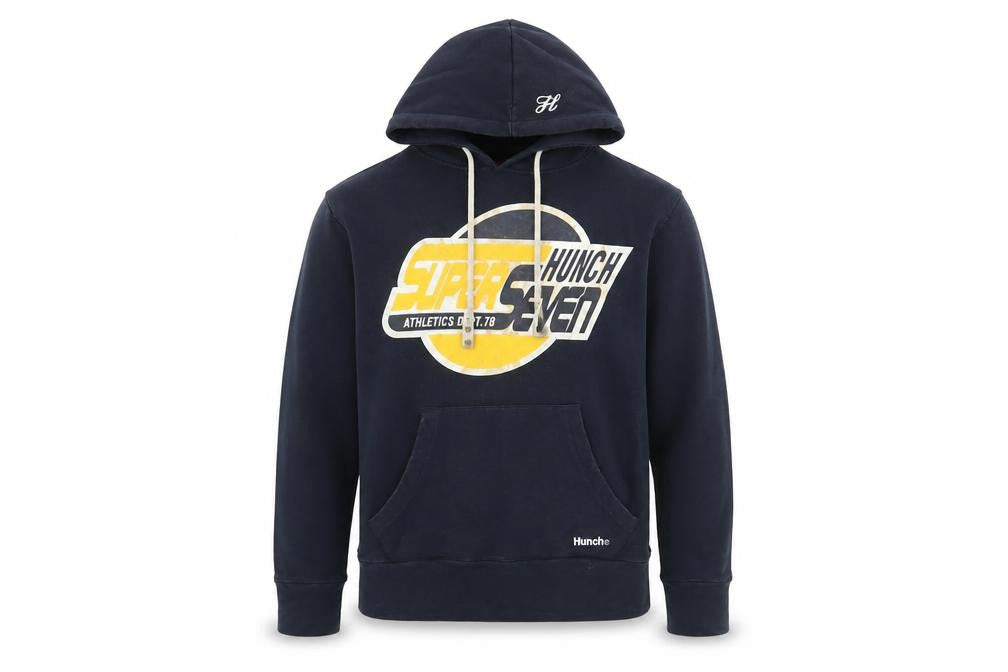 Hunch Men's Blue Pullover Hoodie - Medium, Sports Logo