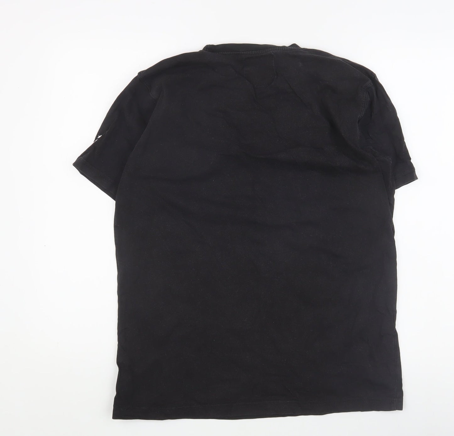 D555 Men's Black Retro Graphic T-Shirt, Medium, Cotton