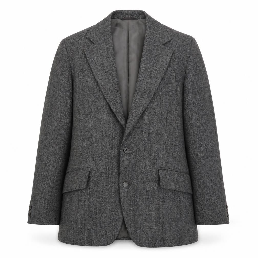 Dunn & Co Men's Grey Tweed Blazer, Size 43R, Herringbone