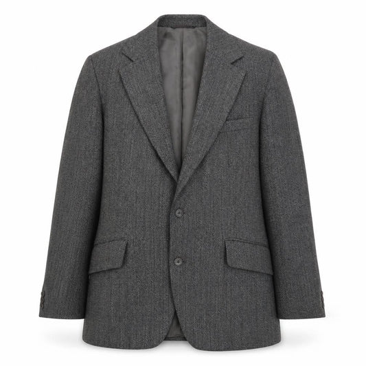 Dunn & Co Men's Grey Tweed Blazer, Size 43R, Herringbone