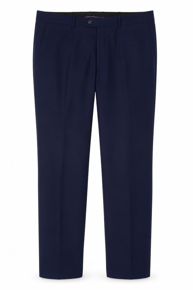 Dobell Men's Blue Slim Fit Trousers Size 36