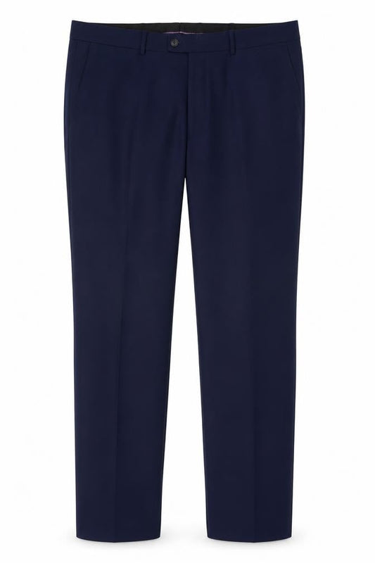Dobell Men's Blue Slim Fit Trousers Size 36