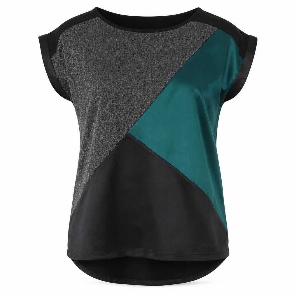 Love & Roses Women's Geometric Satin Blouse, Size 14